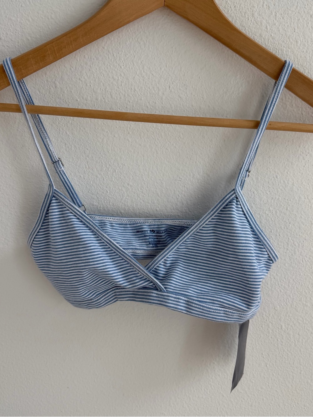 Brandy Melville Light Blue & White Striped Bralette